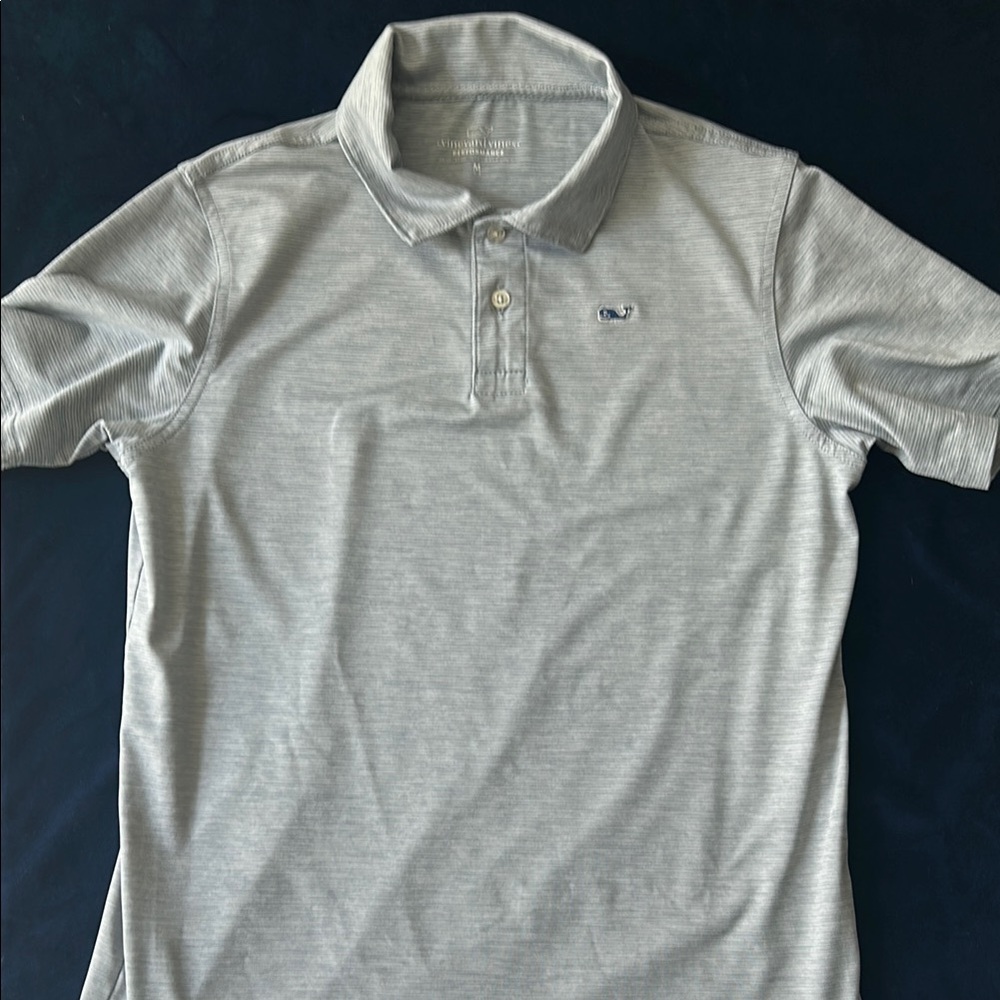 Vineyard Vines Gray Classic Polo Shirt-Boys Medium 10-12
